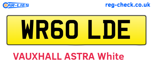 WR60LDE are the vehicle registration plates.