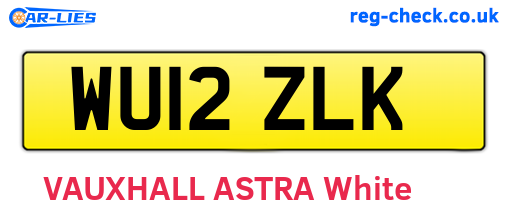 WU12ZLK are the vehicle registration plates.