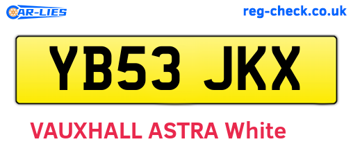 YB53JKX are the vehicle registration plates.