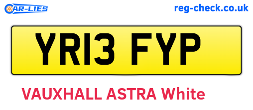 YR13FYP are the vehicle registration plates.