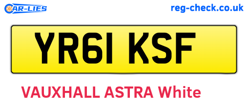 YR61KSF are the vehicle registration plates.