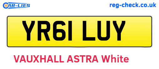 YR61LUY are the vehicle registration plates.