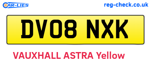 DV08NXK are the vehicle registration plates.