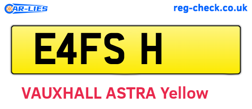 E4FSH are the vehicle registration plates.