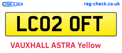LC02OFT are the vehicle registration plates.