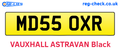 MD55OXR are the vehicle registration plates.