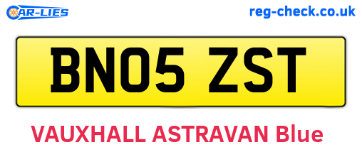 BN05ZST are the vehicle registration plates.