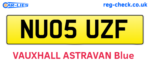 NU05UZF are the vehicle registration plates.
