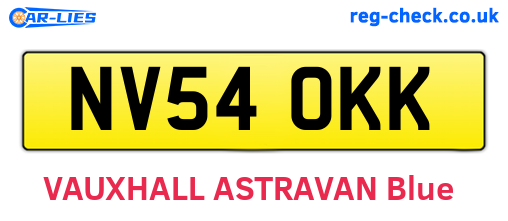 NV54OKK are the vehicle registration plates.