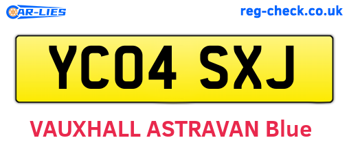YC04SXJ are the vehicle registration plates.