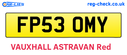 FP53OMY are the vehicle registration plates.