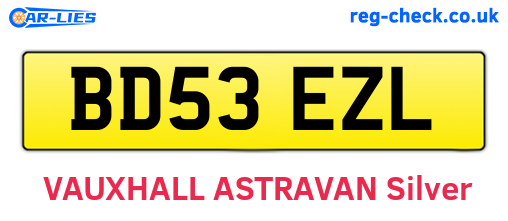 BD53EZL are the vehicle registration plates.