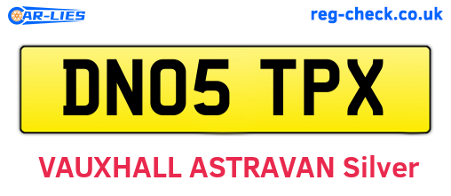 DN05TPX are the vehicle registration plates.