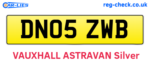DN05ZWB are the vehicle registration plates.