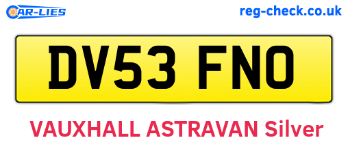 DV53FNO are the vehicle registration plates.