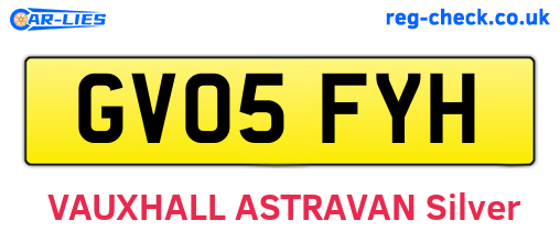 GV05FYH are the vehicle registration plates.