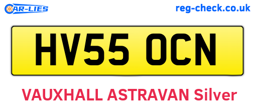 HV55OCN are the vehicle registration plates.