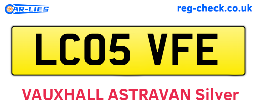 LC05VFE are the vehicle registration plates.