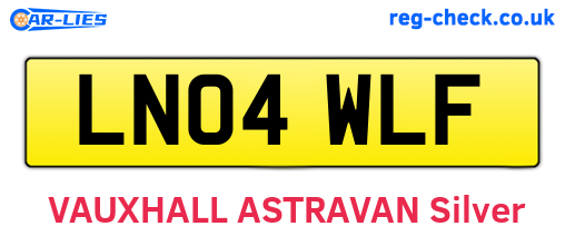 LN04WLF are the vehicle registration plates.