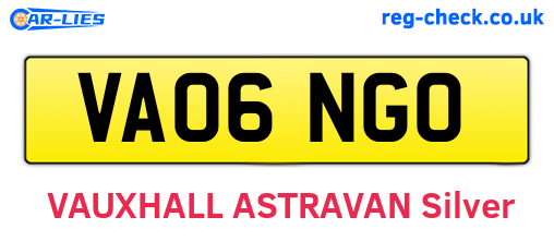 VA06NGO are the vehicle registration plates.