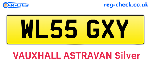 WL55GXY are the vehicle registration plates.
