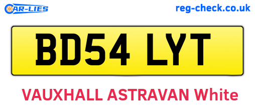 BD54LYT are the vehicle registration plates.