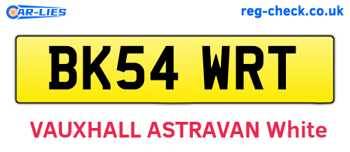BK54WRT are the vehicle registration plates.