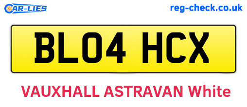 BL04HCX are the vehicle registration plates.