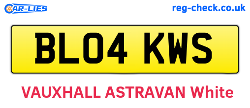BL04KWS are the vehicle registration plates.