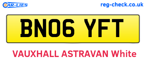 BN06YFT are the vehicle registration plates.