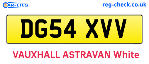 DG54XVV are the vehicle registration plates.