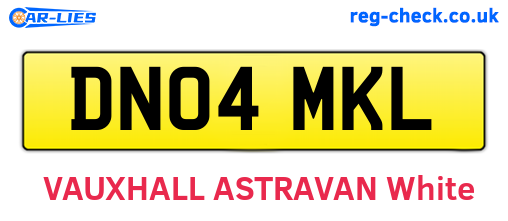 DN04MKL are the vehicle registration plates.