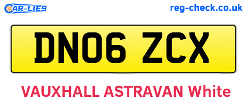 DN06ZCX are the vehicle registration plates.