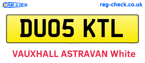 DU05KTL are the vehicle registration plates.