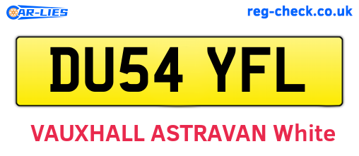 DU54YFL are the vehicle registration plates.
