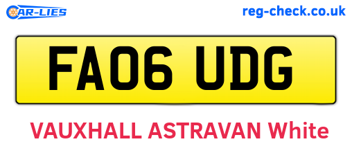 FA06UDG are the vehicle registration plates.