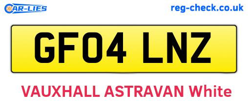 GF04LNZ are the vehicle registration plates.