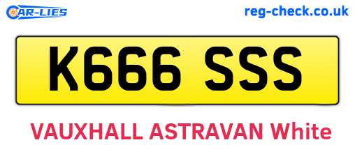 K666SSS are the vehicle registration plates.