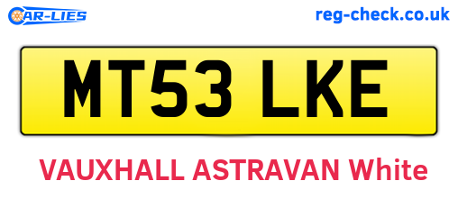 MT53LKE are the vehicle registration plates.