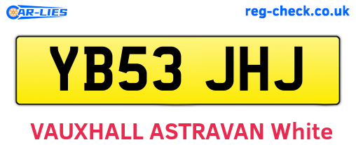 YB53JHJ are the vehicle registration plates.