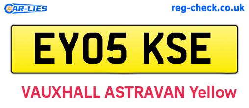 EY05KSE are the vehicle registration plates.