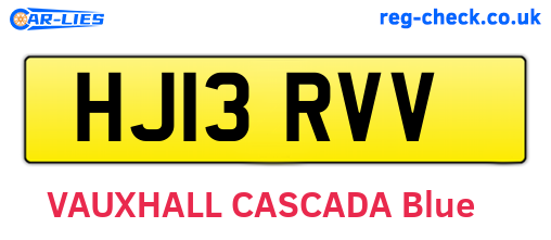 HJ13RVV are the vehicle registration plates.