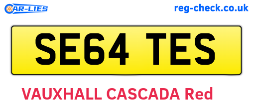 SE64TES are the vehicle registration plates.