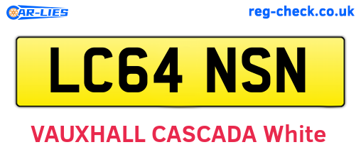 LC64NSN are the vehicle registration plates.