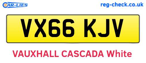 VX66KJV are the vehicle registration plates.