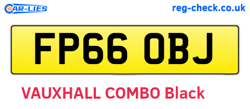 FP66OBJ are the vehicle registration plates.