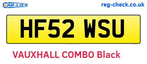 HF52WSU are the vehicle registration plates.
