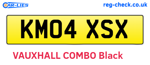 KM04XSX are the vehicle registration plates.