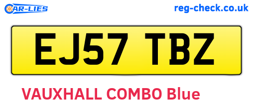 EJ57TBZ are the vehicle registration plates.