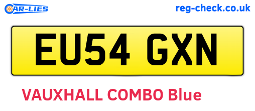 EU54GXN are the vehicle registration plates.